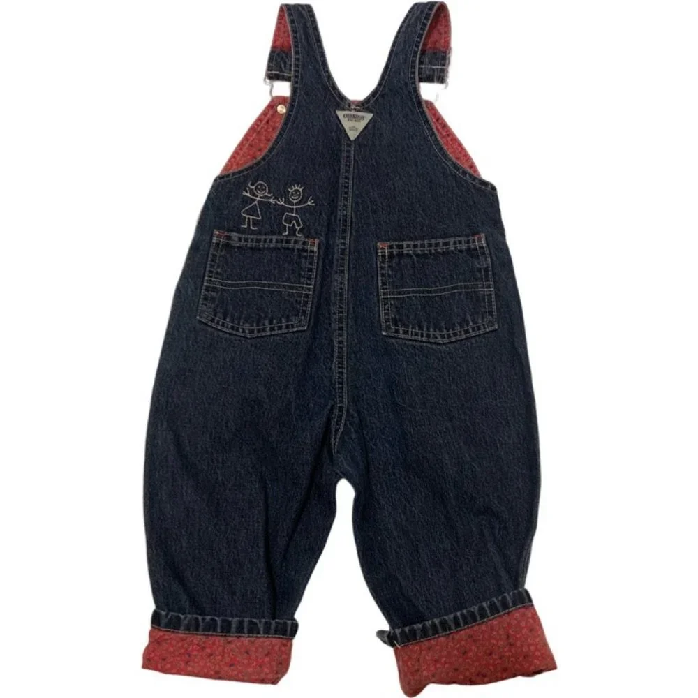 OshKosh Girls ABC Denim Overalls 18 Months